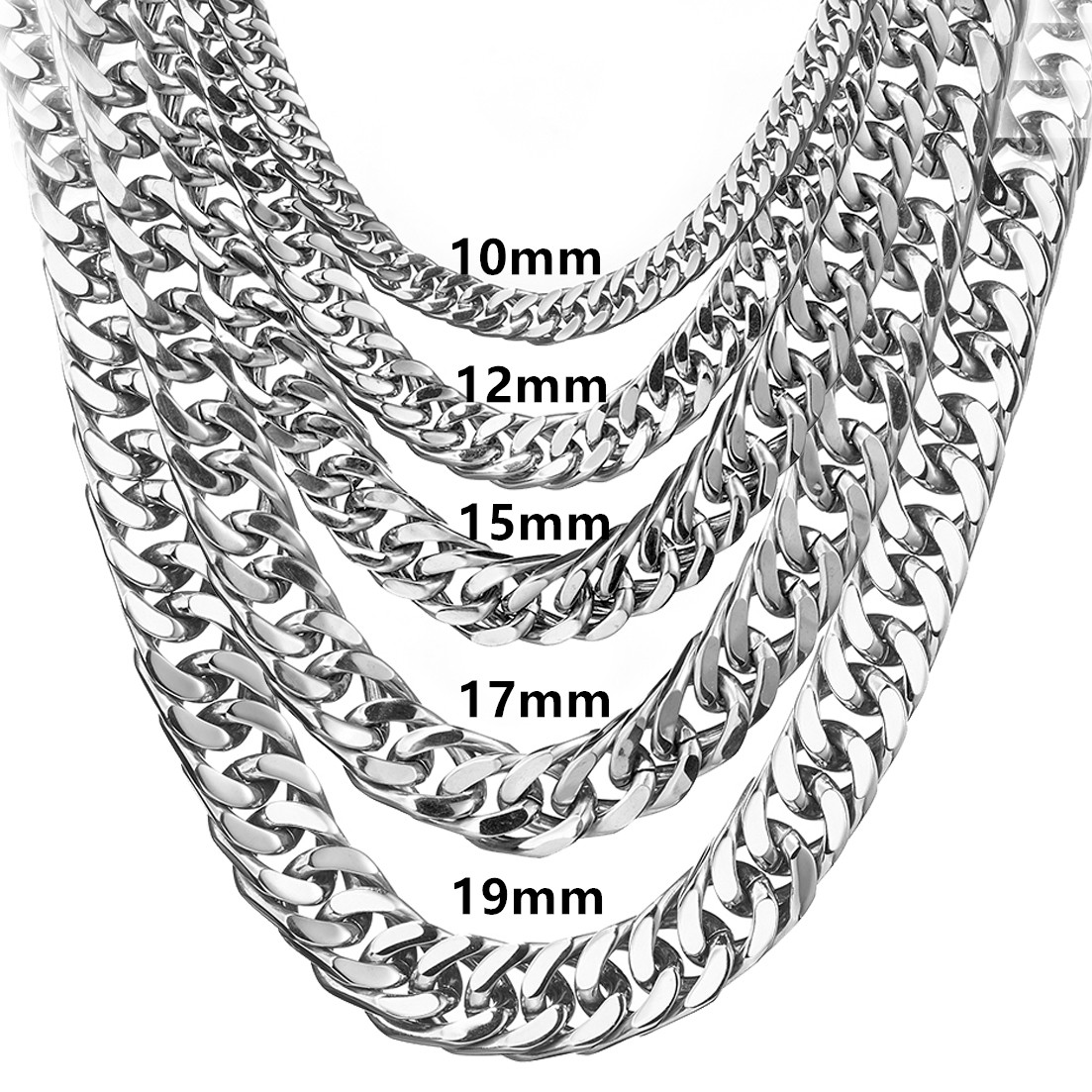 Cuban Link Chain 12Mm - Collar de acero inoxidable 316L para
