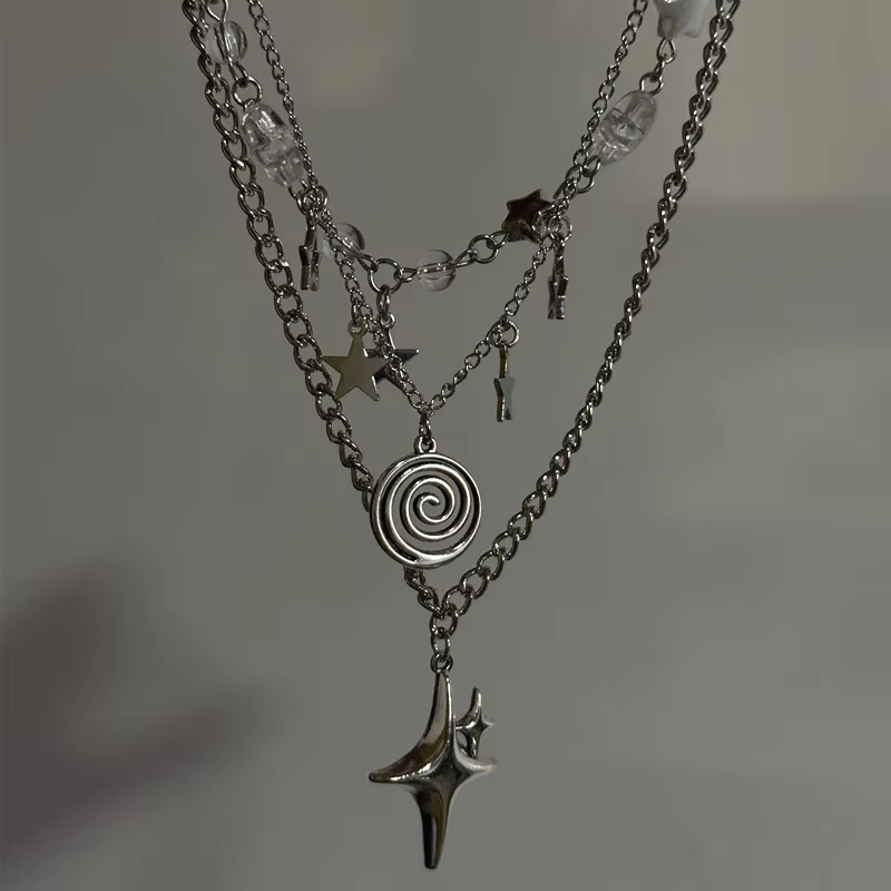 Collar con colgante de estrell - Layered Pendant Necklace Aesthetic reseña y precio