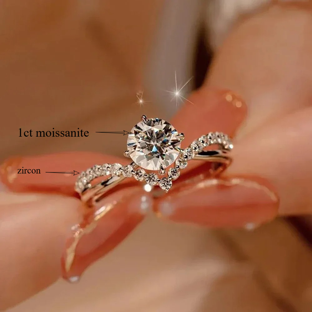 Anillo de Compromiso y Matrimo - Moissanite Engagement Ring 1 Carat reseña y precio