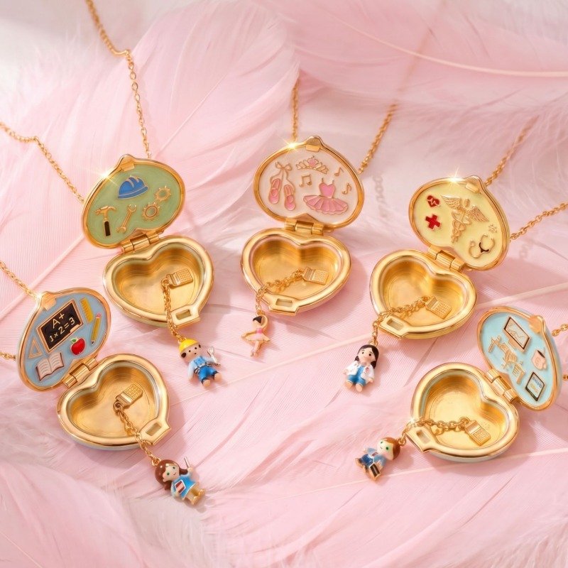 Collar con Medallón en Forma d - Heart Locket Necklace Photo reseña y precio