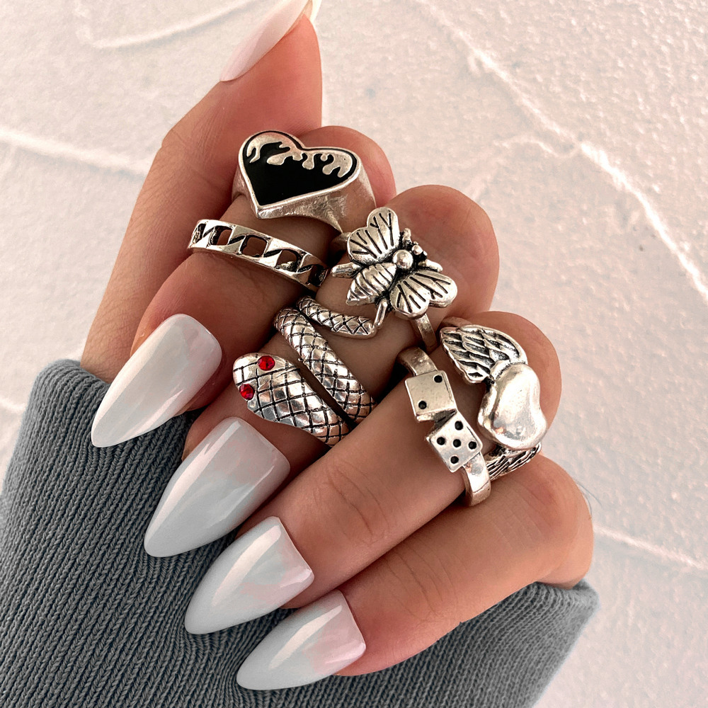 Juego de 6 anillos de nudillos - Vintage Punk Knuckle Rings Set reseña y precio